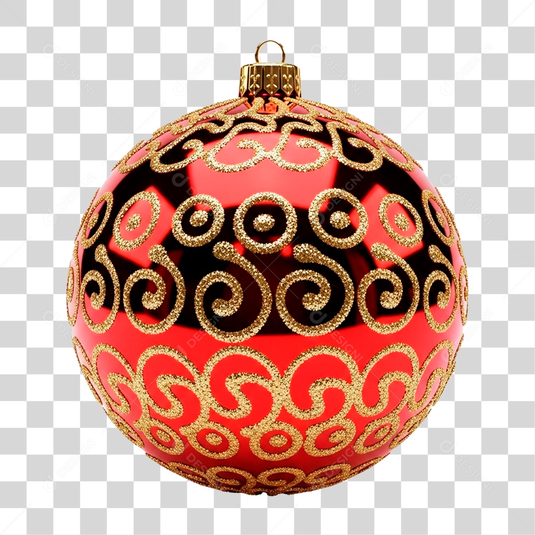 Bola Vermelha de Natal PNG Transparente