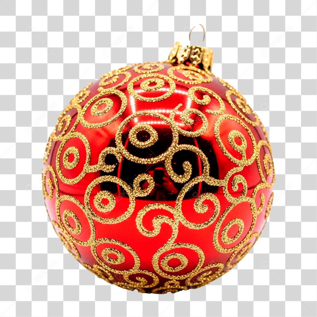 Bola Vermelha de Natal PNG Transparente