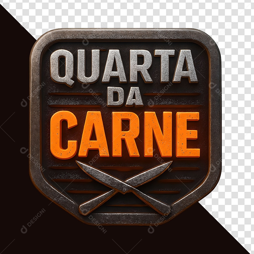 Selo 3D Quarta da Carne Promoção para Composição PSD