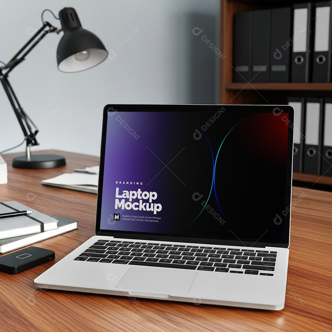 Notebook Mockup PSD Editável