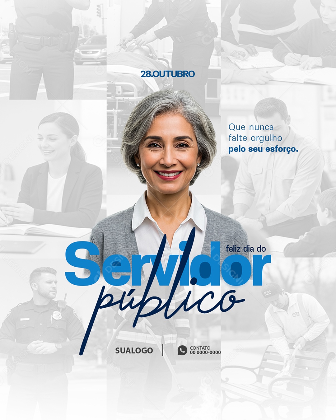 Dia do Servidor Público 28 de Outubro Social Media PSD Editável