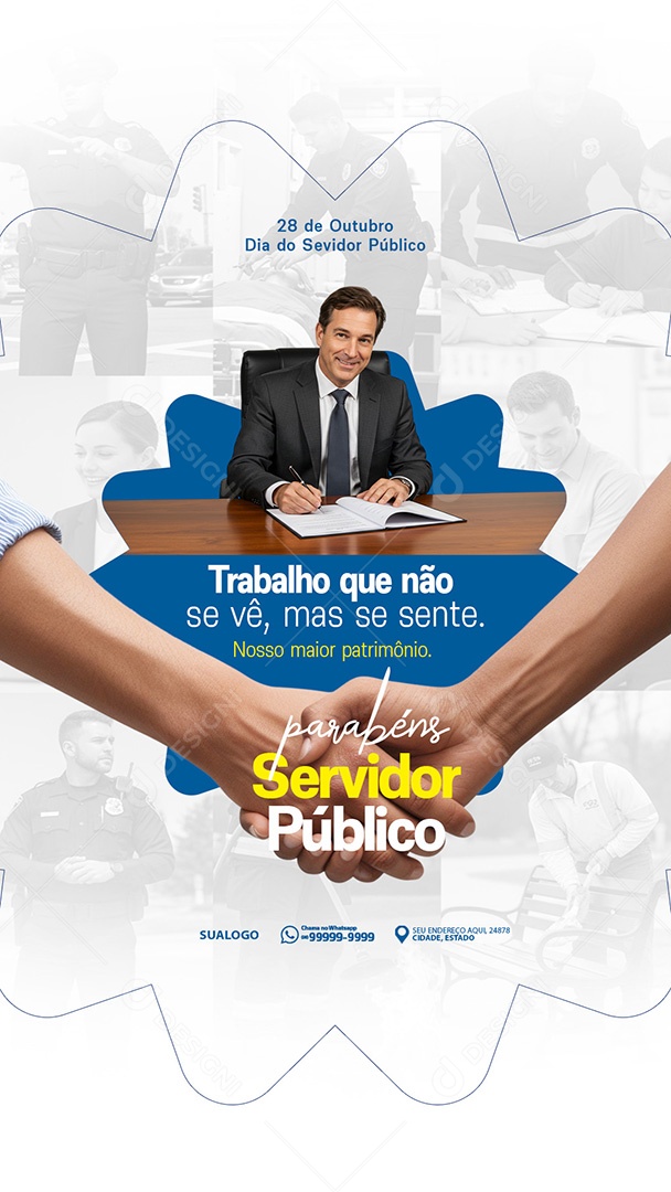 Dia do Servidor Público 28 de Outubro Social Media PSD Editável