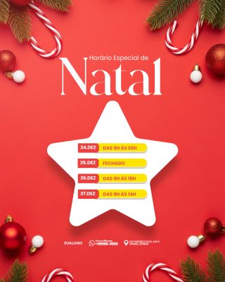 Feliz Natal 25 de Dezembro Social Media PSD Editável
