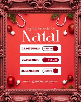 Feliz Natal 25 de Dezembro Social Media PSD Editável