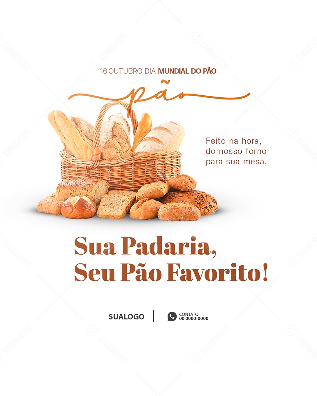 Social Media Dia Mundial do Pão 16 de Outubro PSD Editável