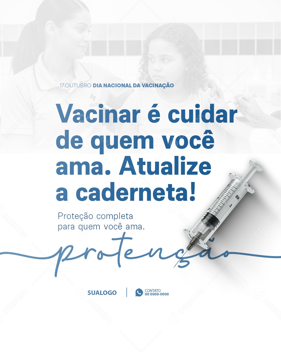 Prefeitura Hoje é Dia de Vacina Social Media PSD Editável