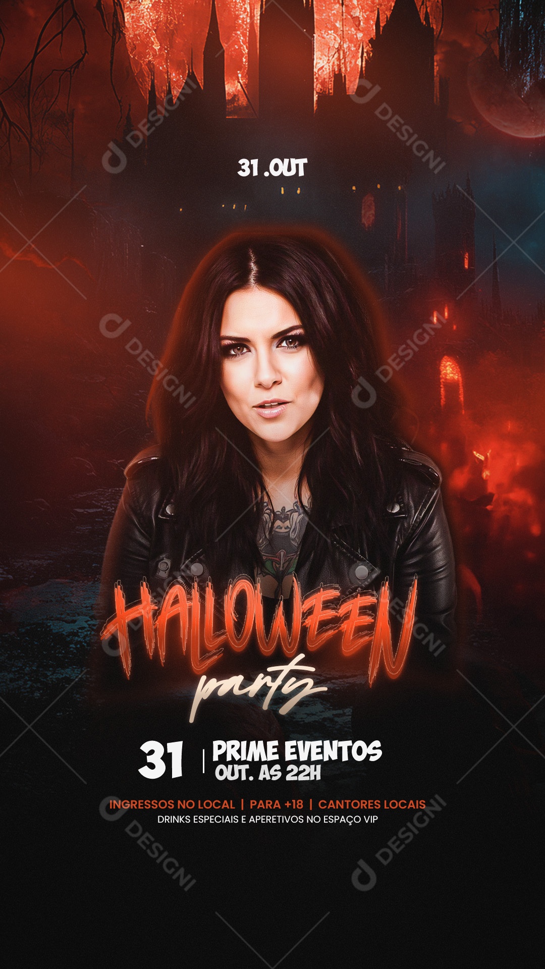 Halloween Terror Line Up Social Media PSD Editável