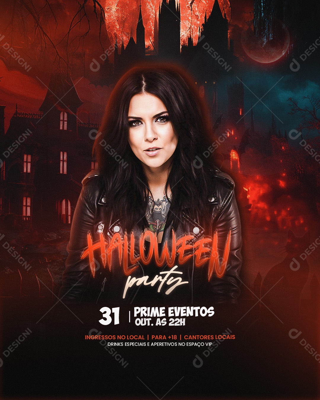 Halloween Terror Line Up Social Media PSD Editável