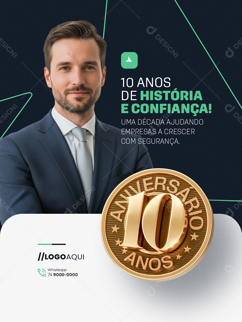 Aniversário Dez Anos Contabilidade Uma Década Ajudando Empresas Social Media PSD Editável