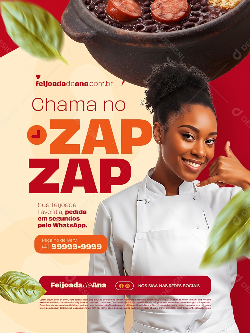 Feijoada Chama no Zap Zap Social Media PSD Editável