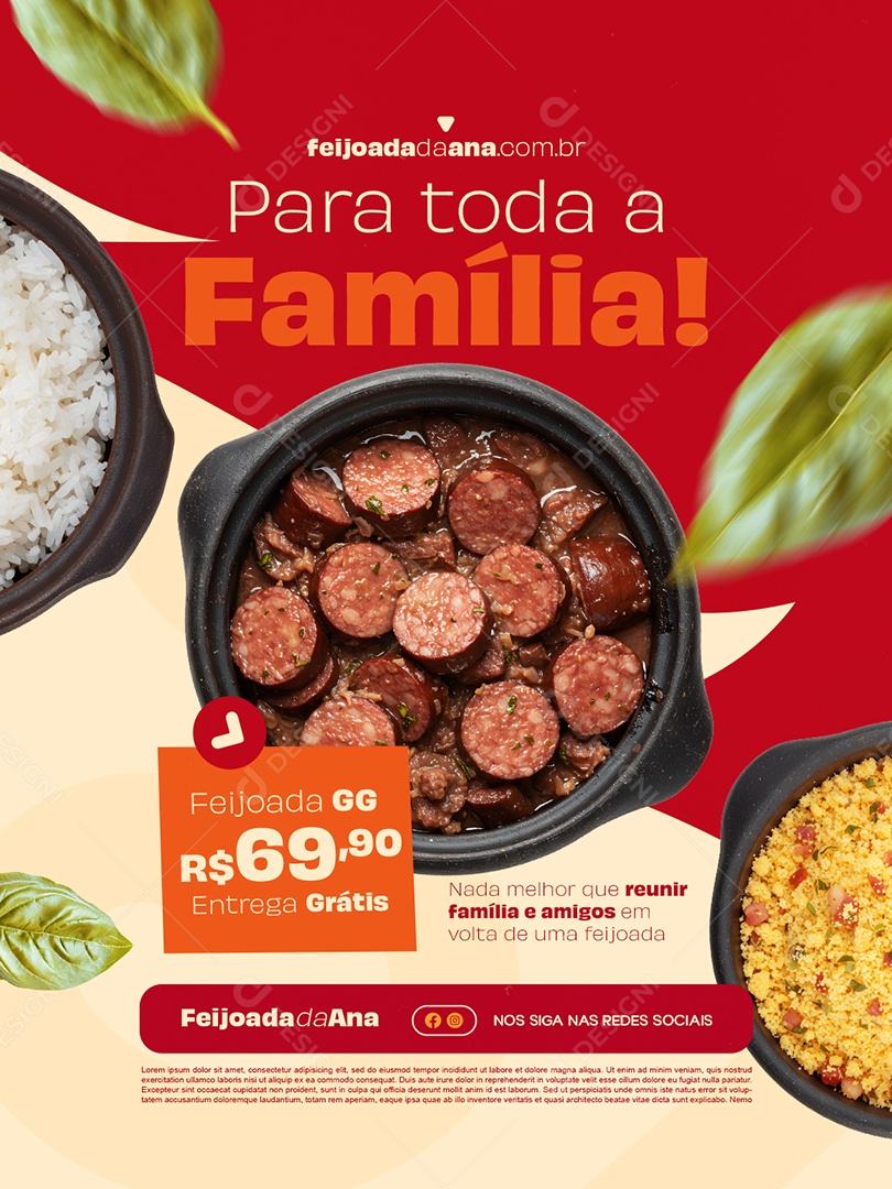 Feijoada para Toda a Família Social Media PSD Editável