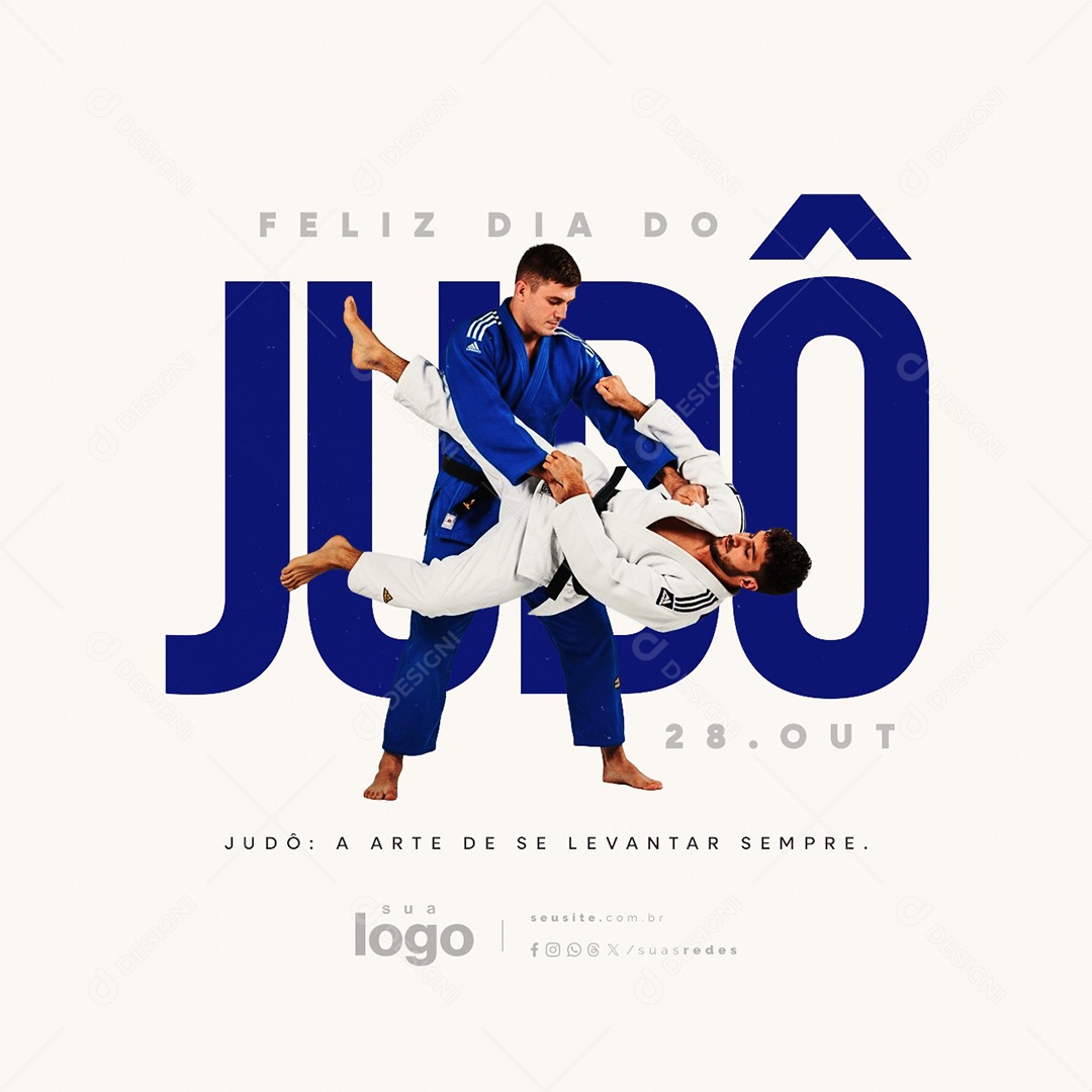 Feliz Dia do Judô 28 de Outubro Social Media PSD Editável