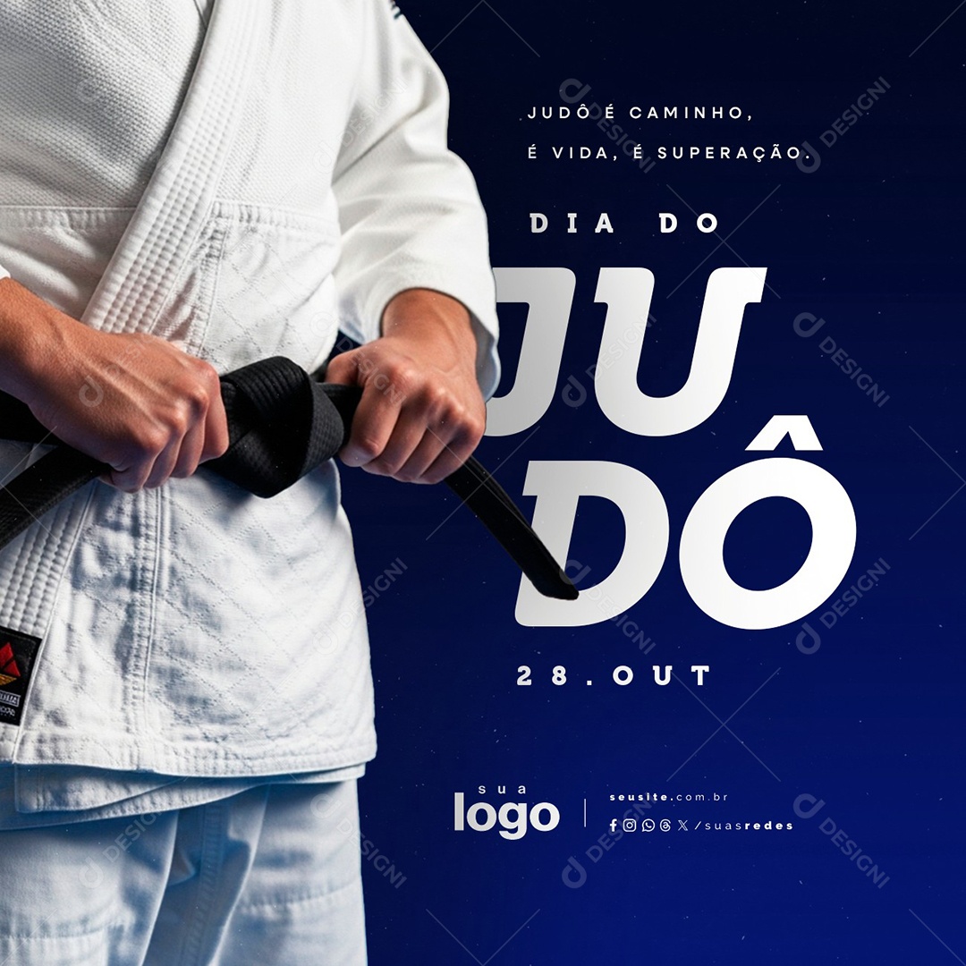 Dia do Judô 28 de Outubro Judô é Caminho é Vida Social Media PSD Editável