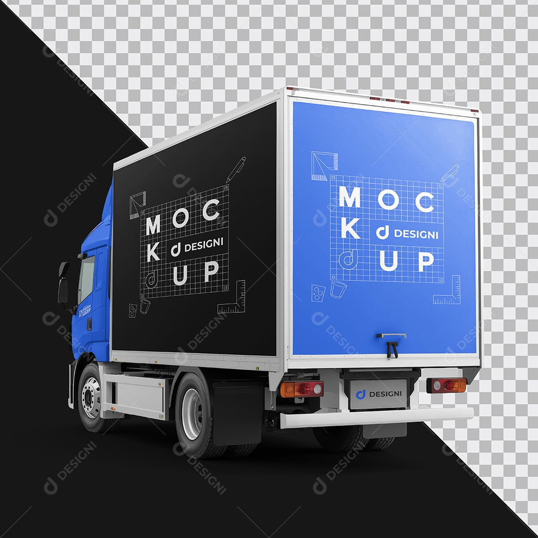 Mockup Caminhão de Entrega PSD Editável