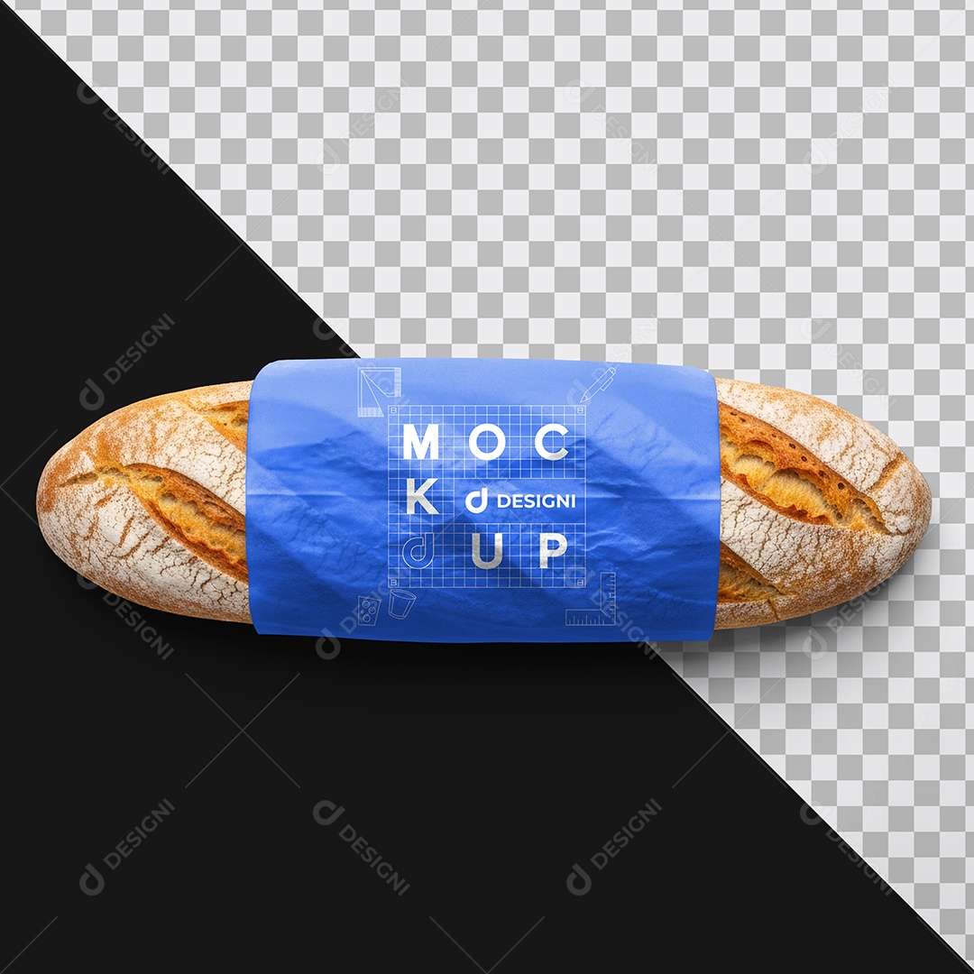 Mockup Embalagem Saco de Pão PSD Editável