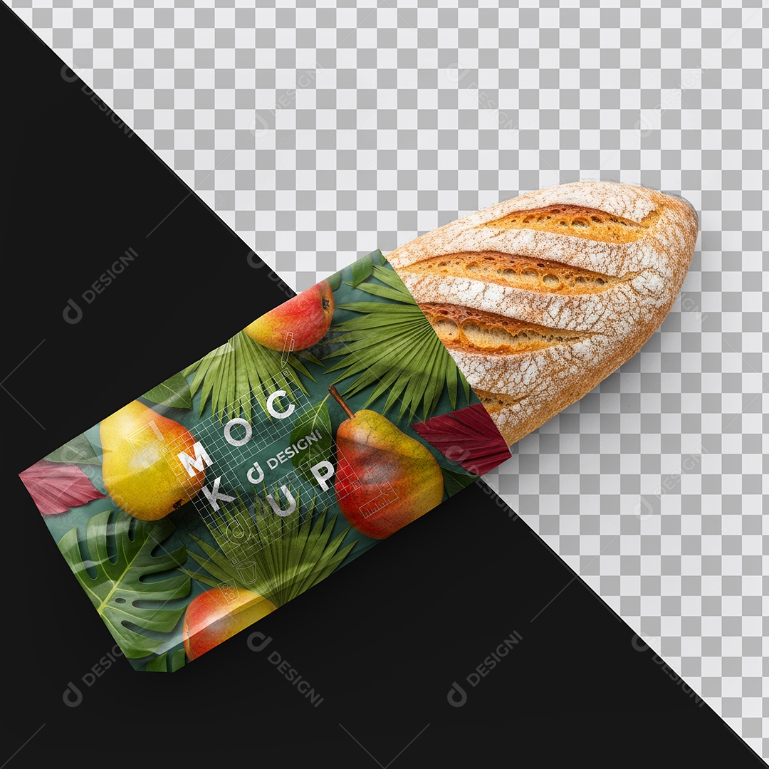 Mockup Embalagem Saco de Pão PSD Editável