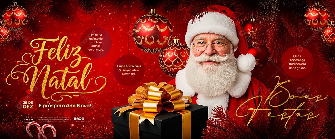 Carrossel Feliz Natal 25 de Dezembro Social Media PSD Editável