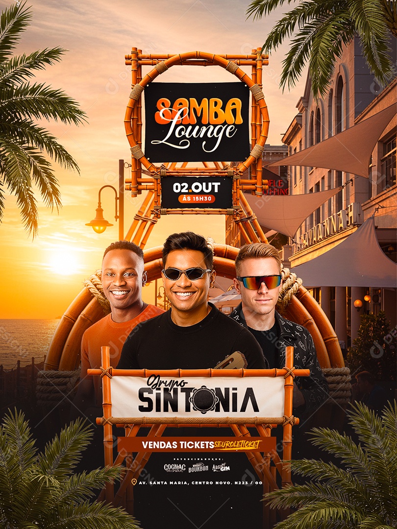 Flyer Próximos Shows Samba Lounge Social Media PSD Editável