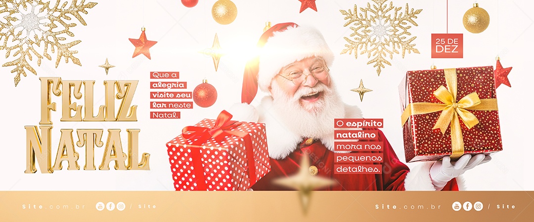 Carrossel Feliz Natal 25 de Dezembro Social Media PSD Editável