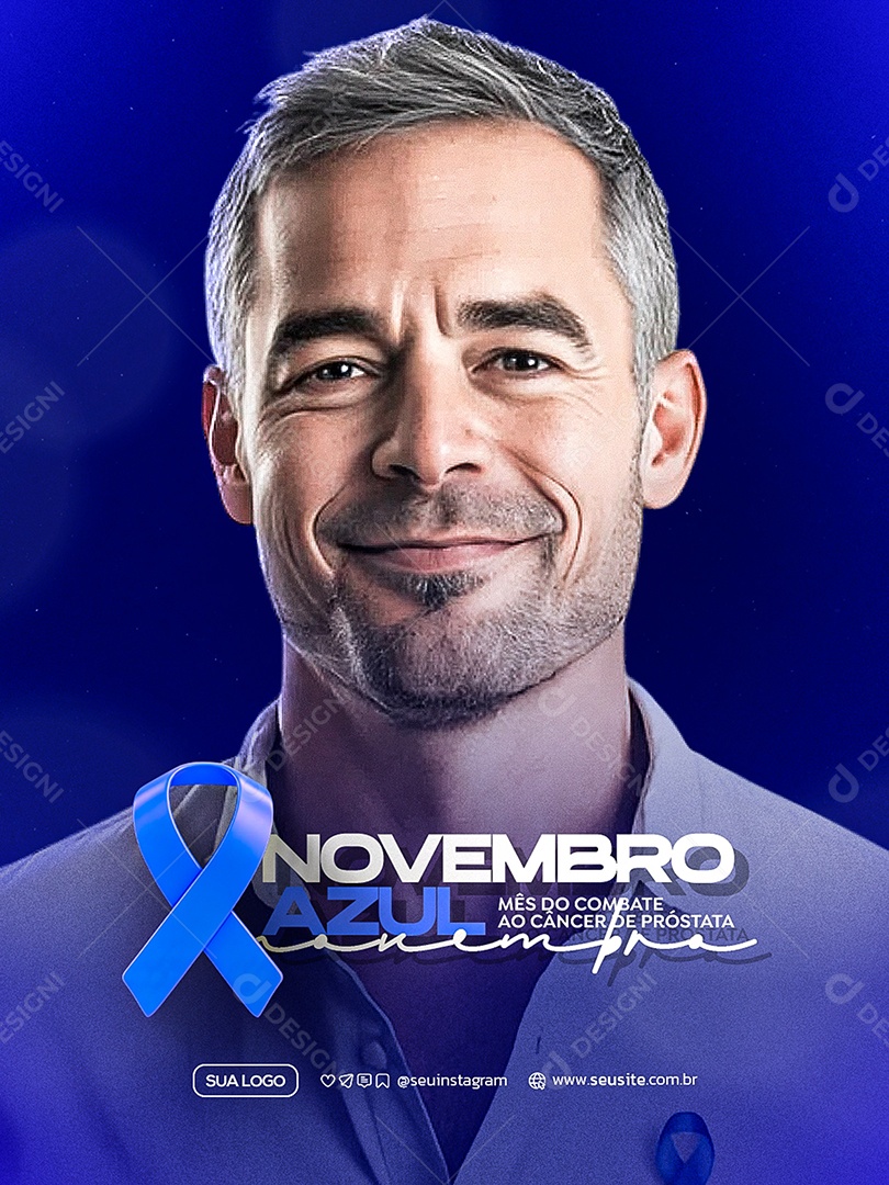 Novembro Azul Mês de Combate ao Câncer de Próstata Social Media PSD Editável