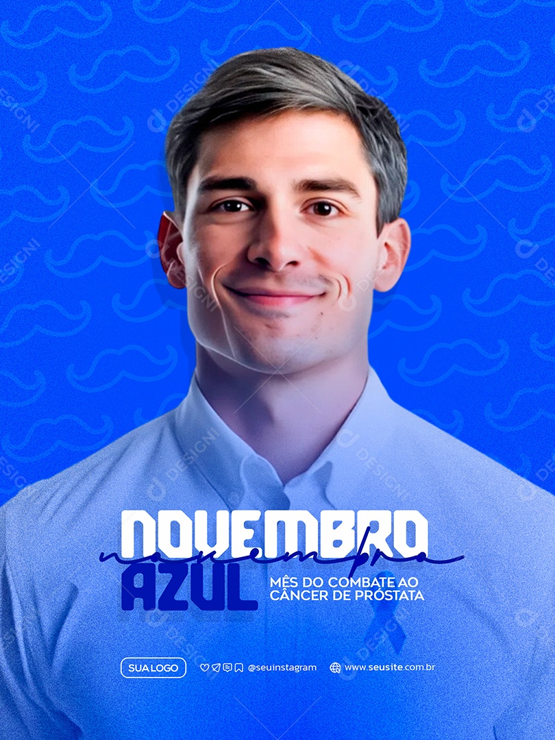Novembro Azul Mês de Combate ao Câncer de Próstata Social Media PSD Editável
