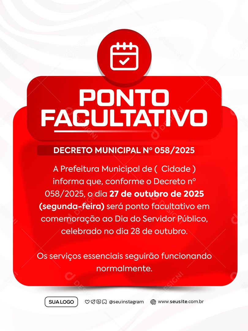 Ponto Facultativo Social Media PSD Editável