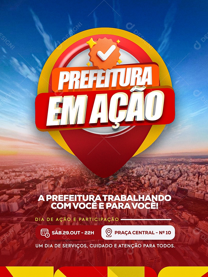 Prefeitura em Ação Social Media PSD Editável