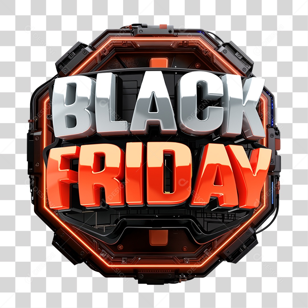 3D Black Friday Transparent PNG Seal