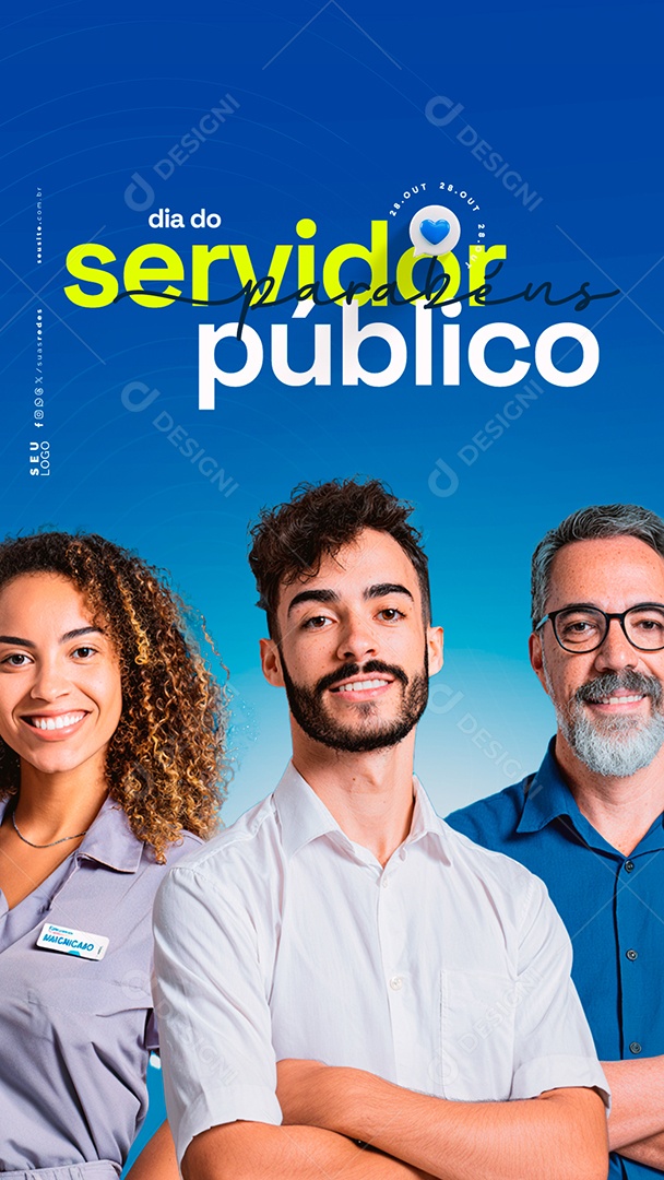 Story Dia do Servidor Público 28 de Outubro Parabéns Social Media PSD Editável