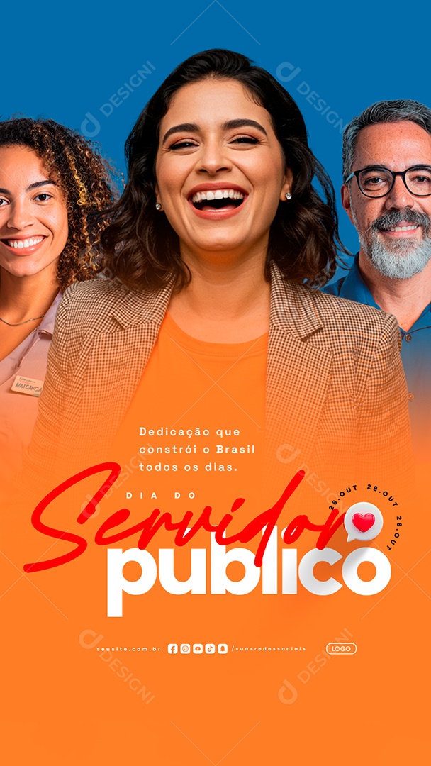 Story Dia do Servidor Público 28 de Outubro Dedicação Que Constrói o Brasil Social Media PSD Editável