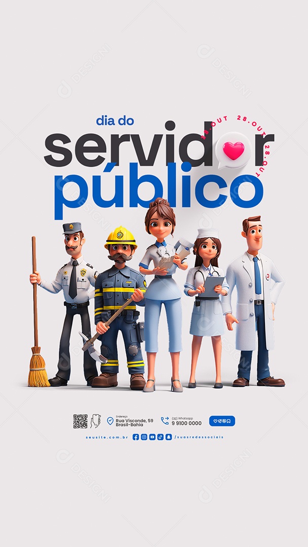 Story Dia do Servidor Público 28 de Outubro Social Media PSD Editável