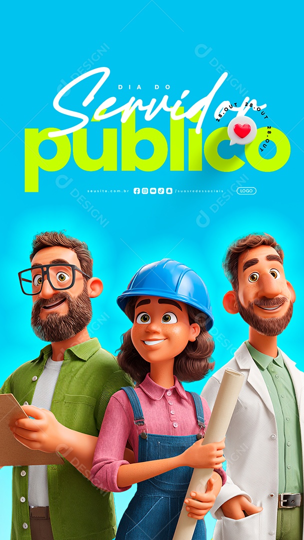 Story Dia do Servidor Público 28 de Outubro Social Media PSD Editável