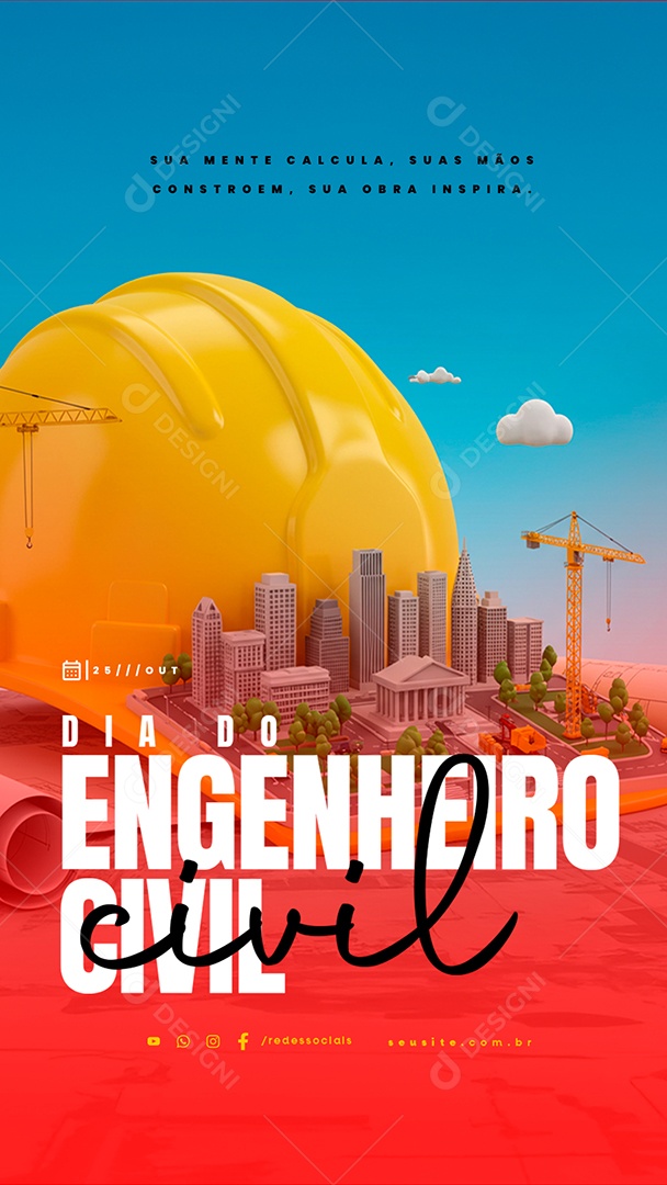 Story Dia do Engenheiro Civil 25 de Outubro Social Media PSD Editável