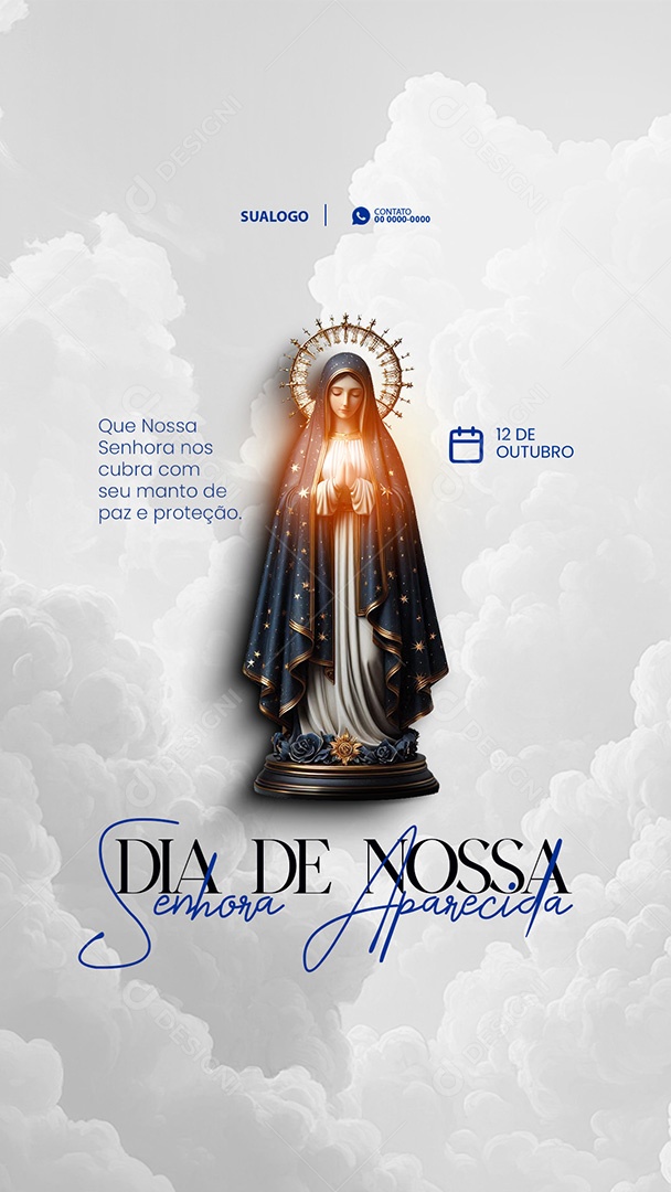 Nossa Senhora da Aparecida 12 de Outubro Social Media PSD Editável