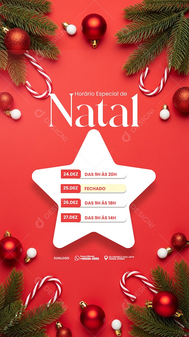 Horário De Natal Social Media PSD Editável
