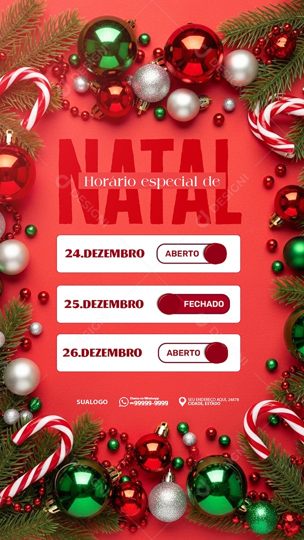 Horário De Natal Social Media PSD Editável