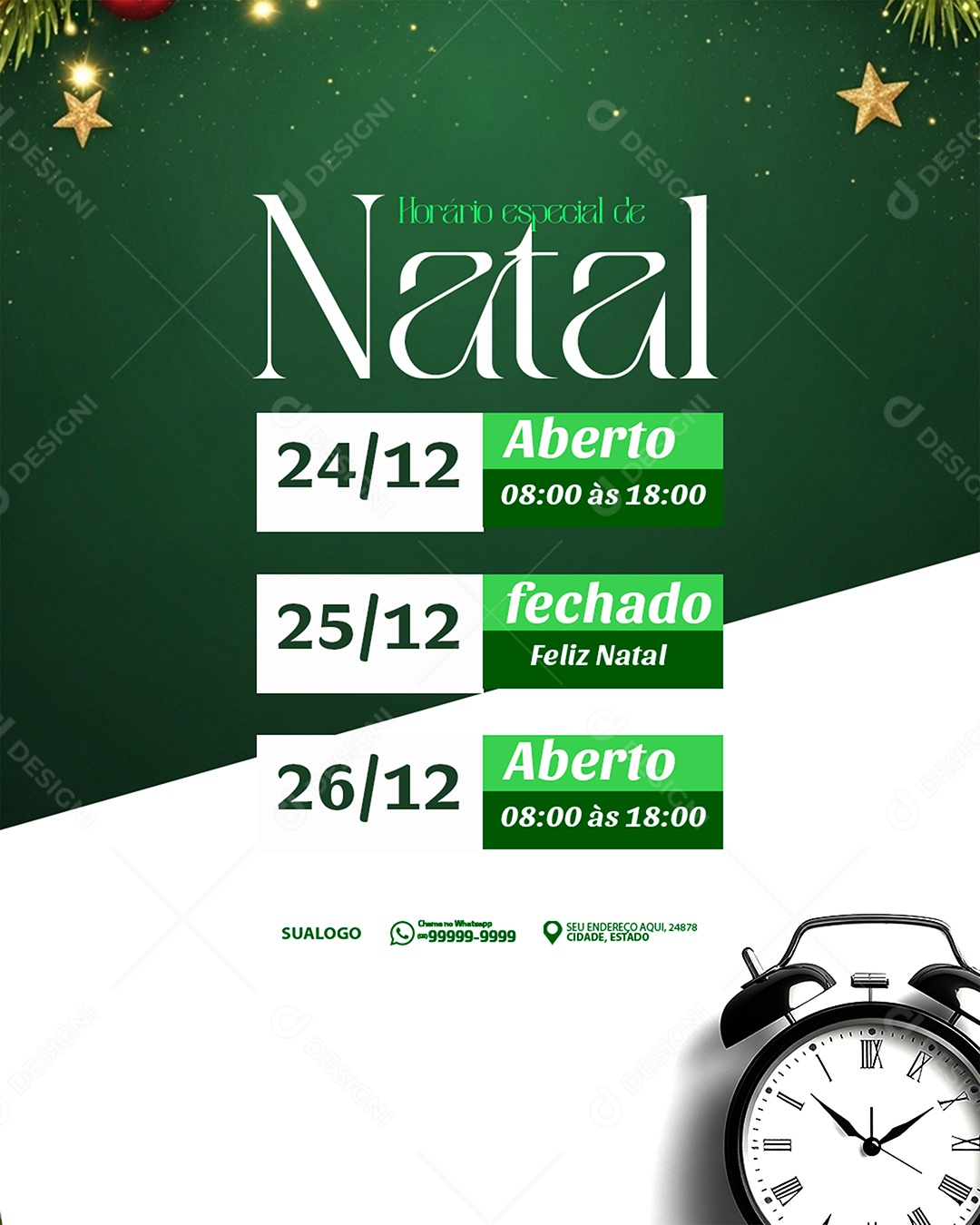Horário De Natal Social Media PSD Editável