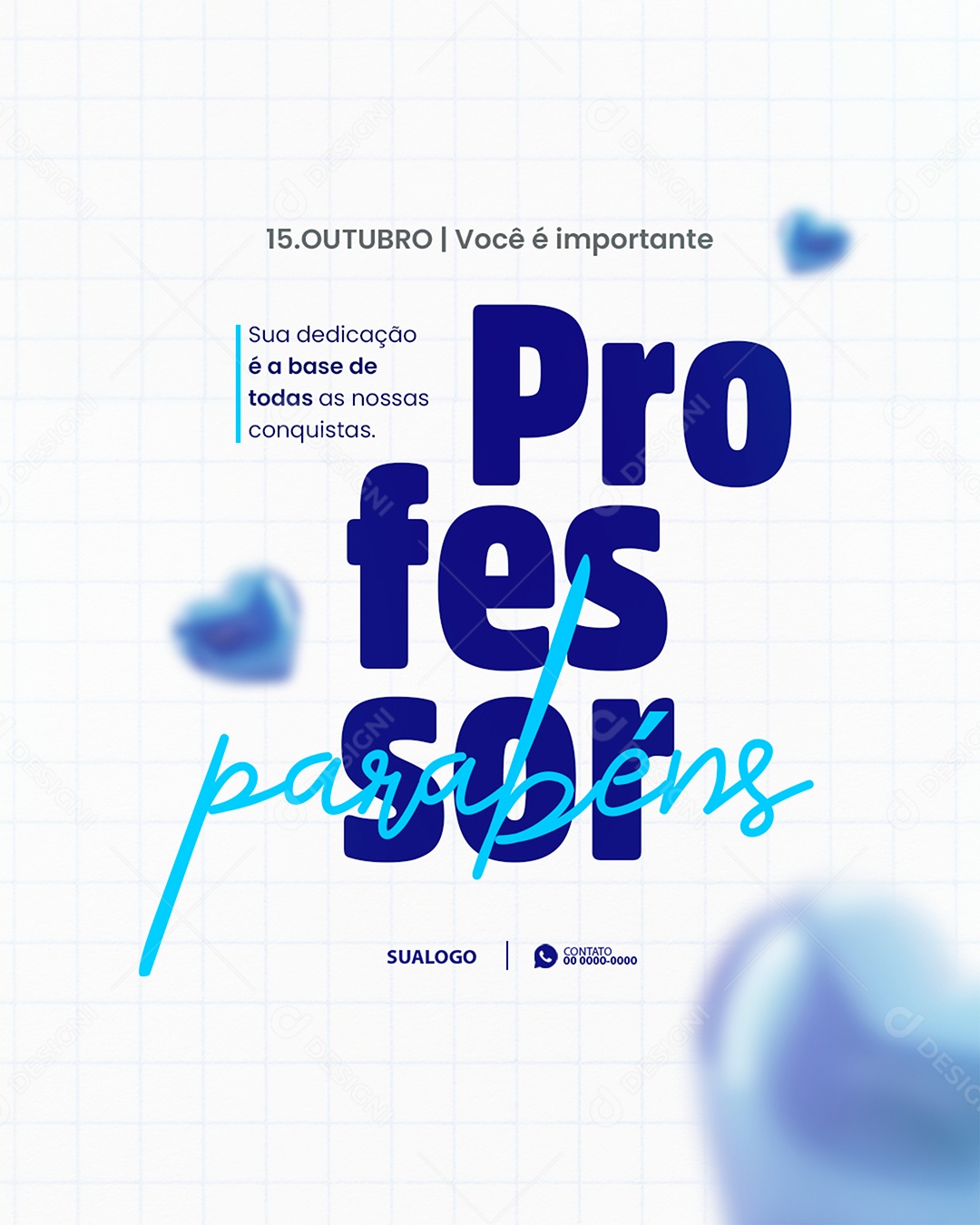 Feliz Dia do Professor 15 de Outubro Social Media PSD Editável