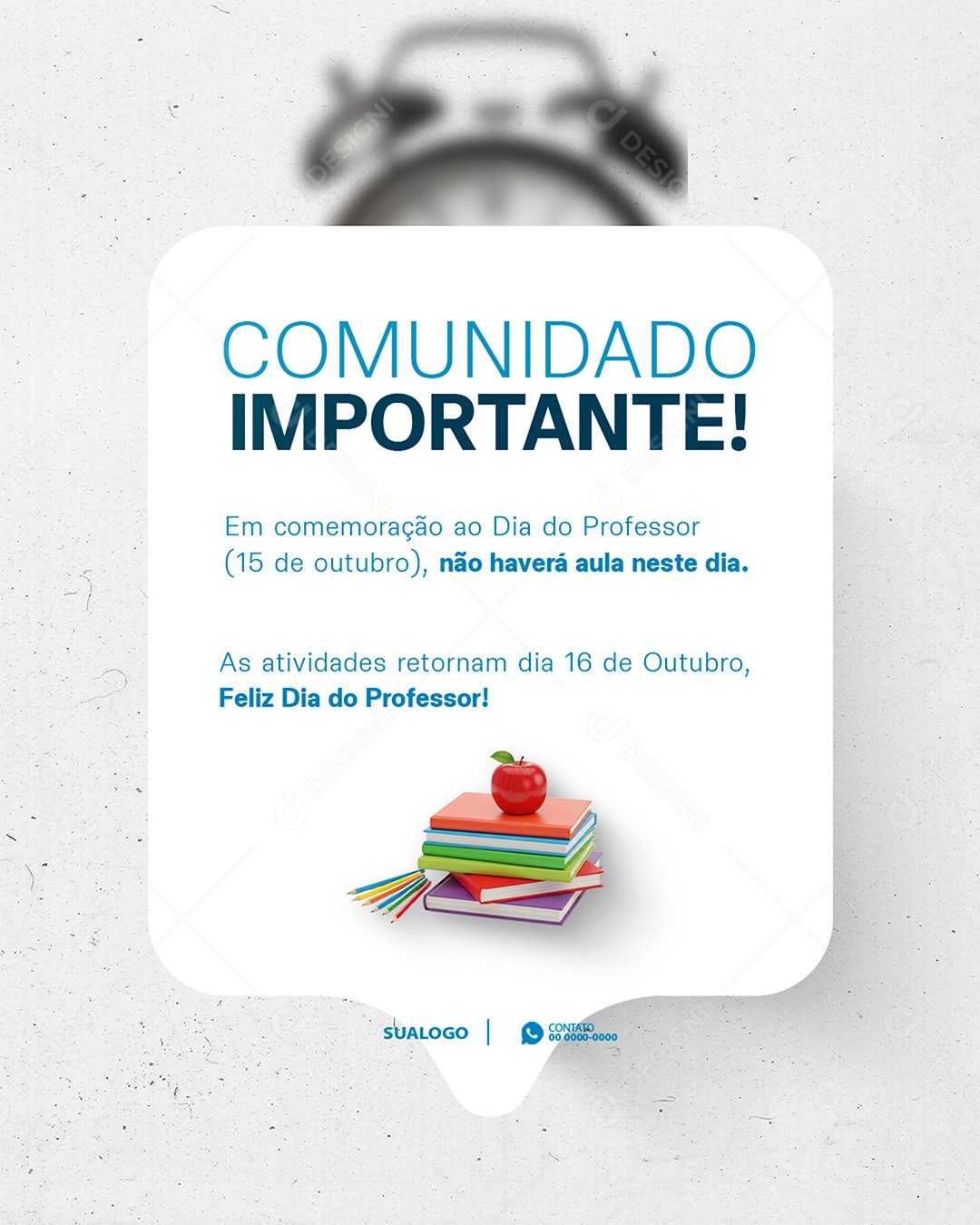 Feliz Dia do Professor 15 de Outubro Social Media PSD Editável