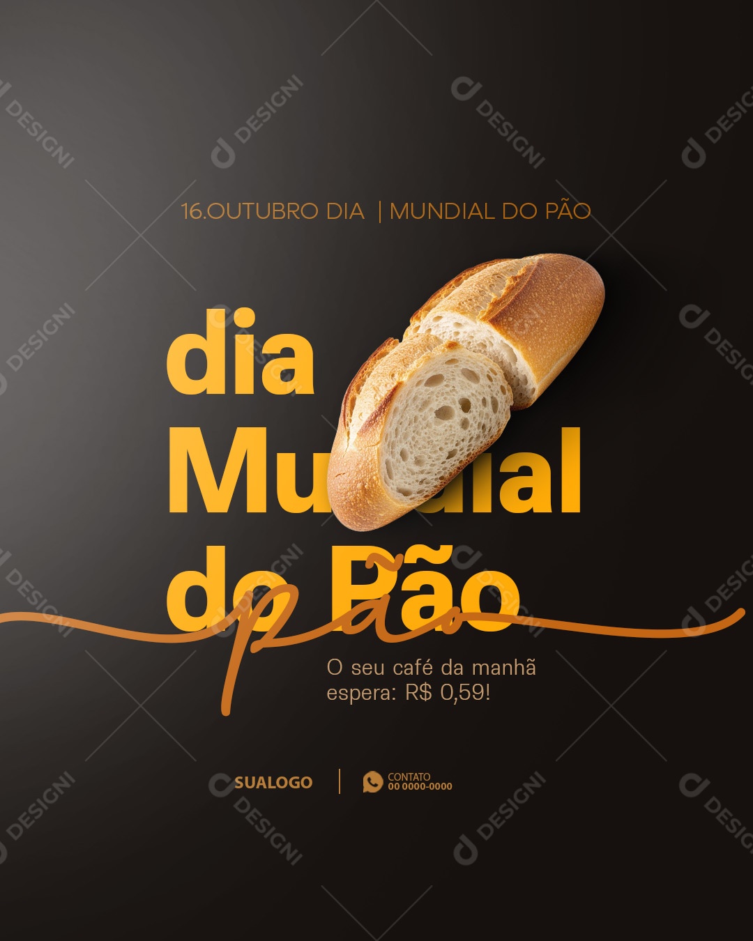 Social Media Dia Mundial do Pão 16 de Outubro PSD Editável