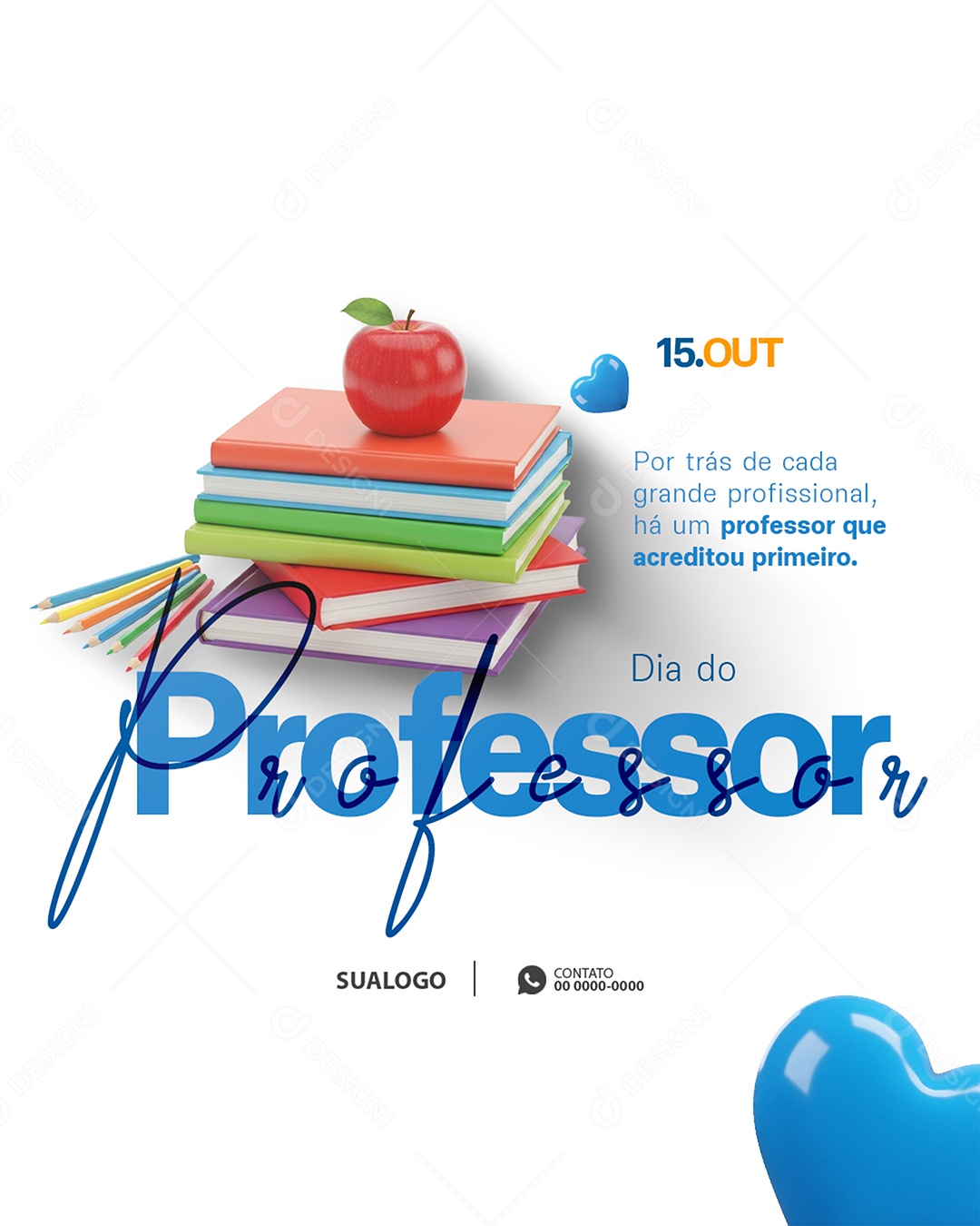 Feliz Dia do Professor 15 de Outubro Social Media PSD Editável