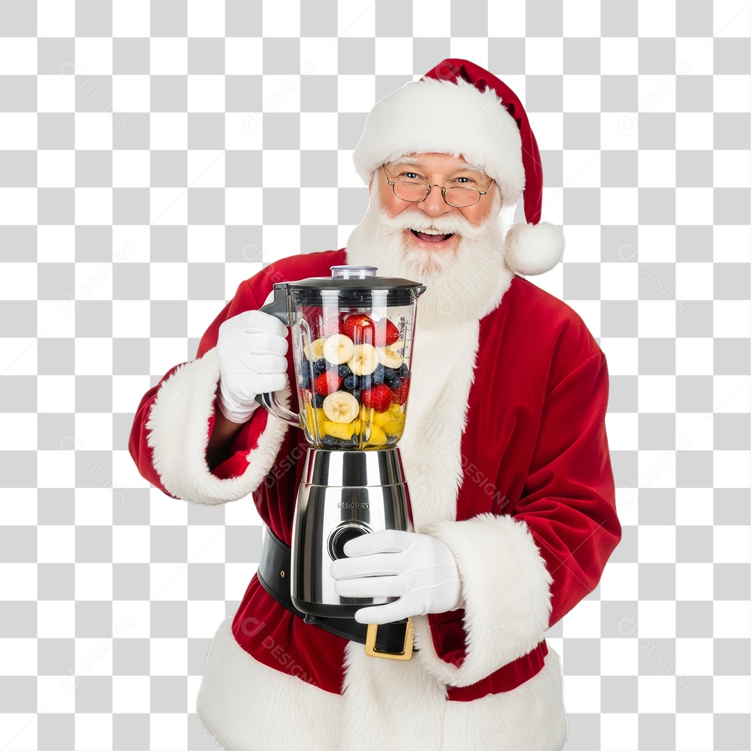 Papai Noel com Liquidificador PNG Transparente