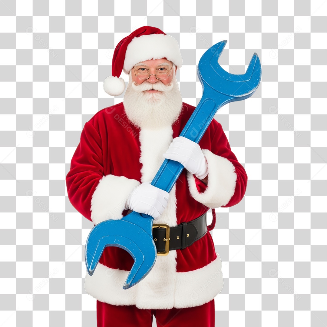 Papai Noel com Chave de Boca PNG Transparente