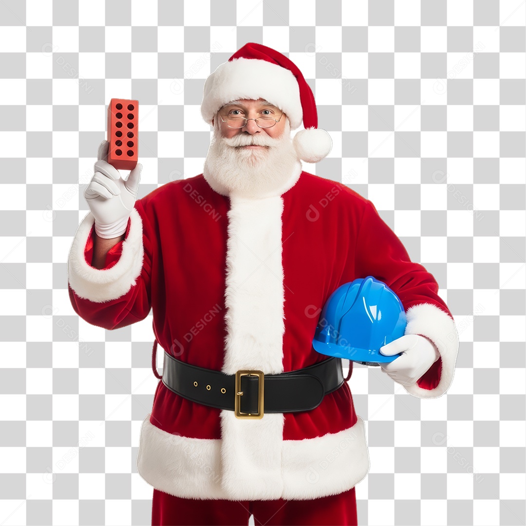 Papai Noel com Capacete PNG Transparente
