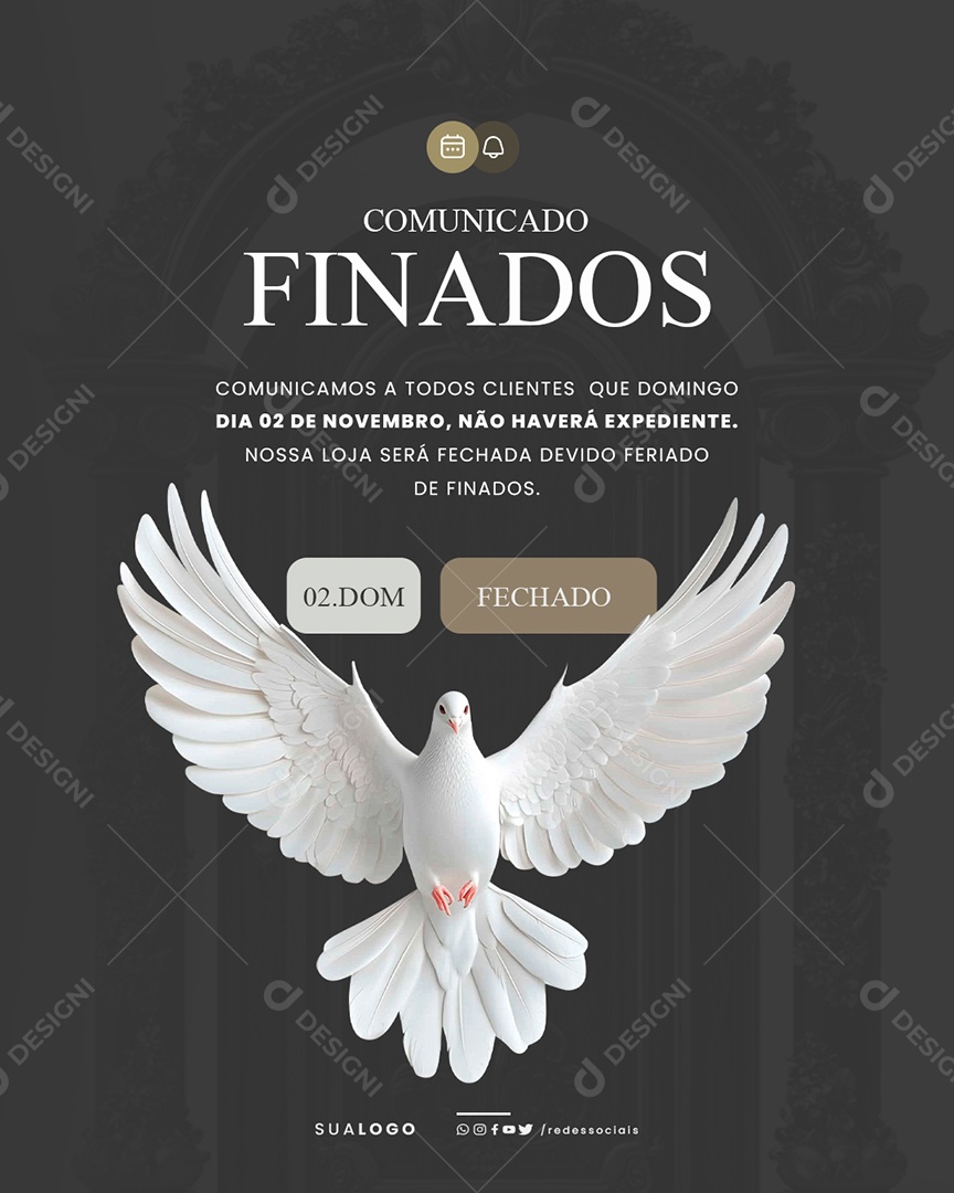 Dia de Finados 02 de Novembro Social Media PSD Editável