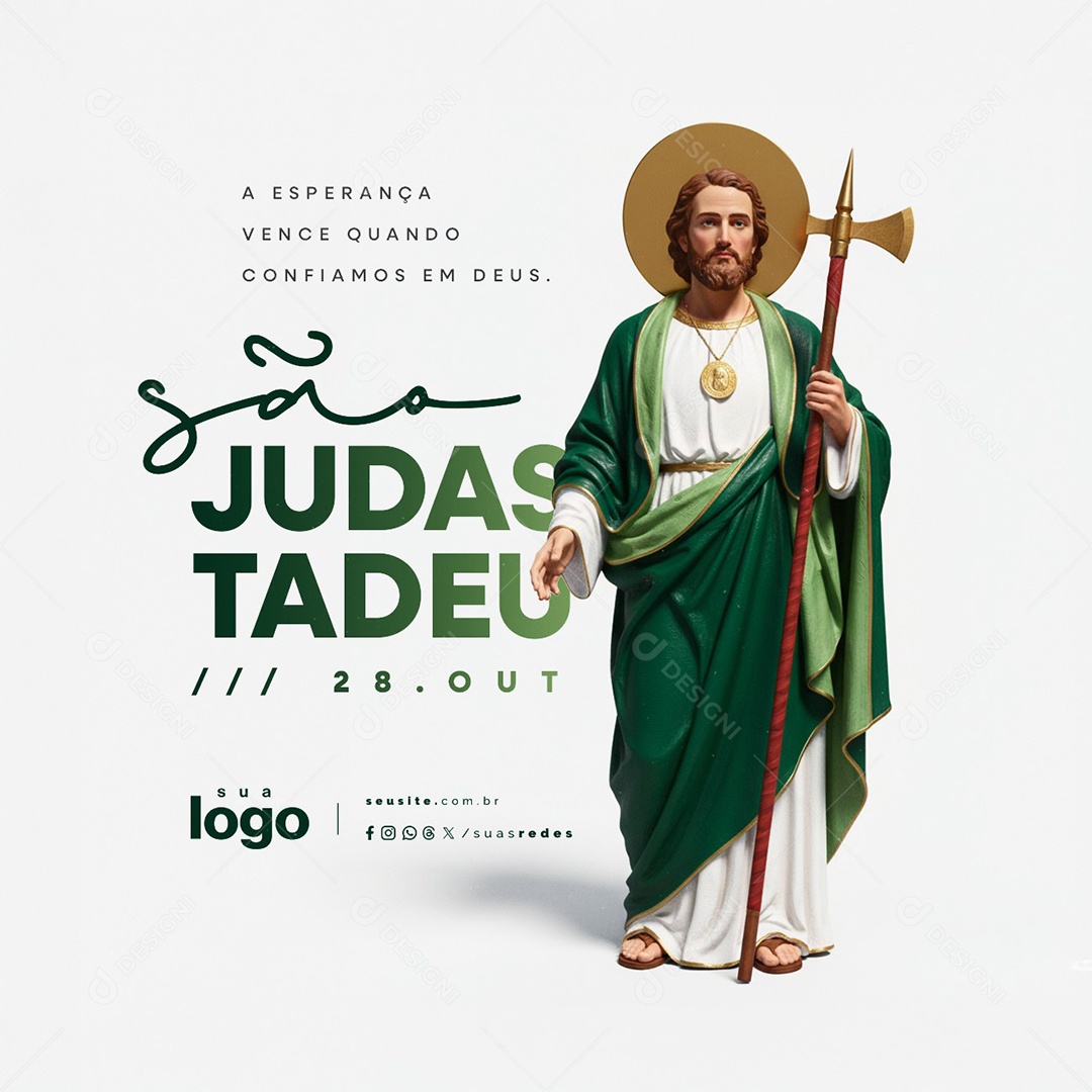 Dia de São Judas Tadeu 28 de Outubro Social Media PSD Editável