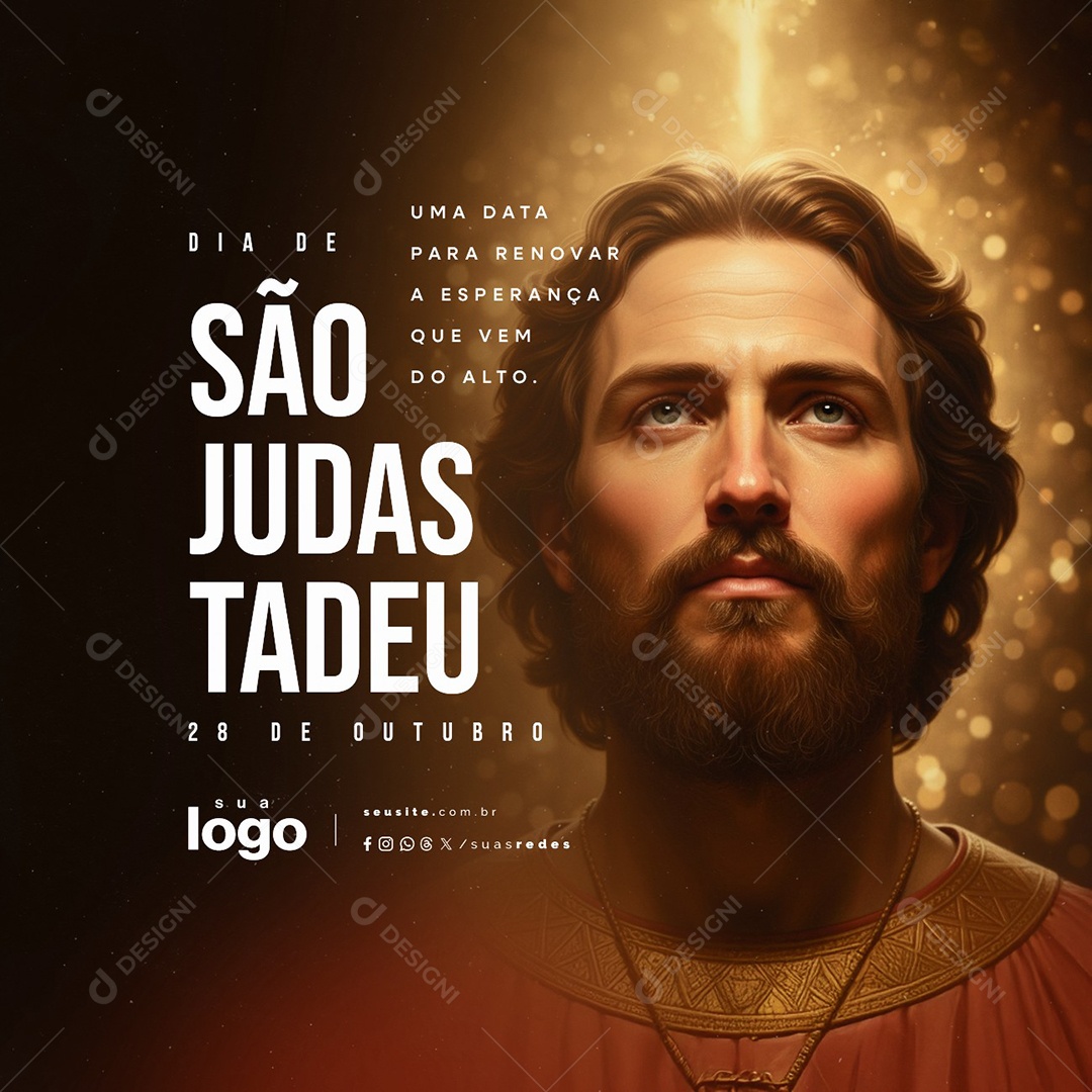 Dia de São Judas Tadeu 28 de Outubro Social Media PSD Editável