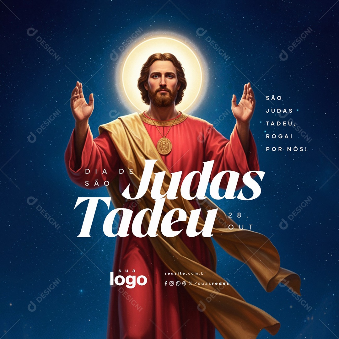 Dia de São Judas Tadeu 28 de Outubro Rogai Por Nós Social Media PSD Editável