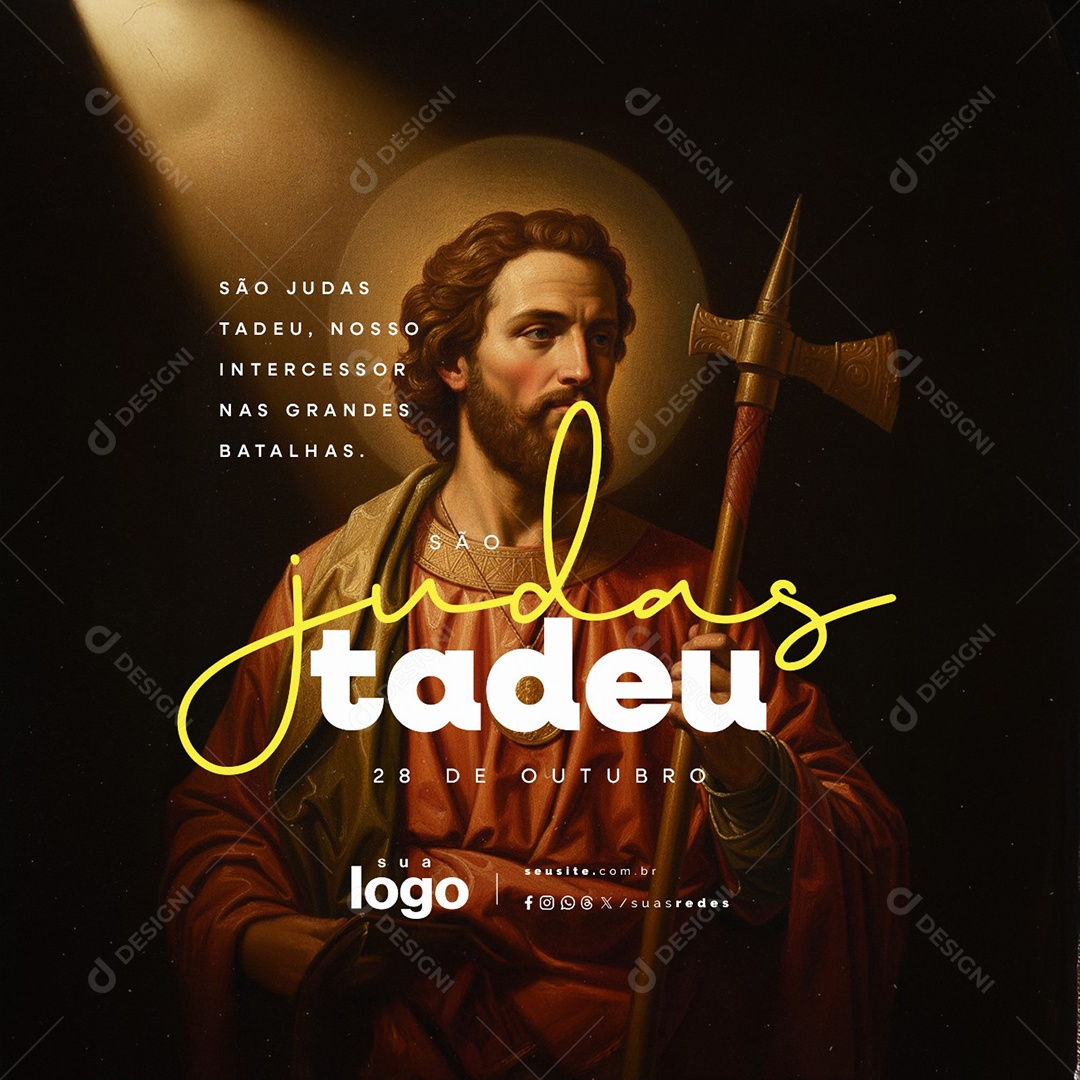 Dia de São Judas Tadeu 28 de Outubro Nosso Intercessor Social Media PSD Editável