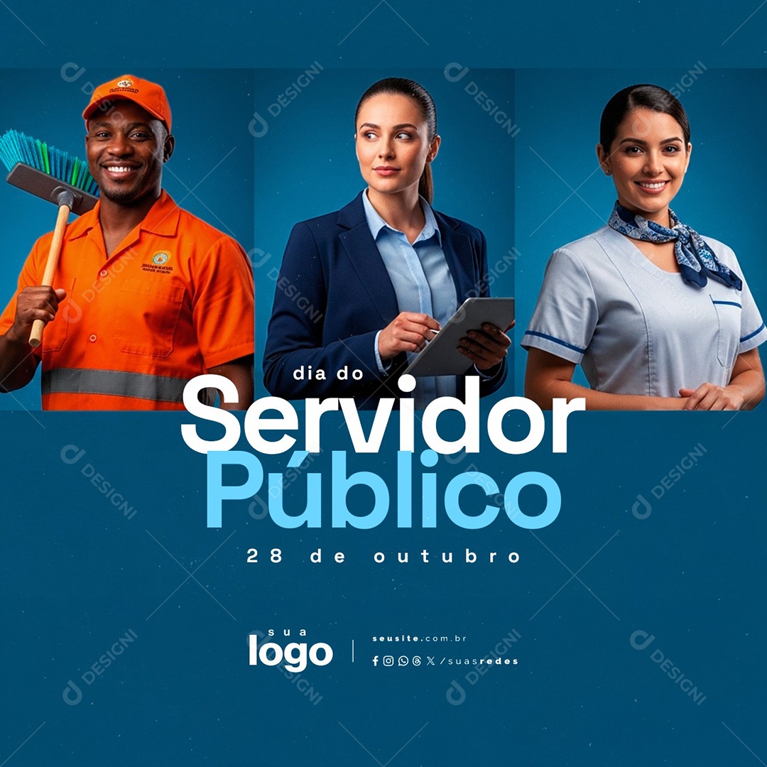 Dia do Servidor Público 28 de Outubro Social Media PSD Editável